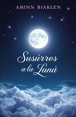 A mystical and enchanting book cover titled 'Susurros a la Luna'