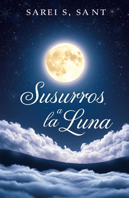 A mystical and enchanting book cover titled 'Susurros a la Luna'