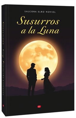 An elegant book cover for a romantic novel titled 'Susurros a la Luna'