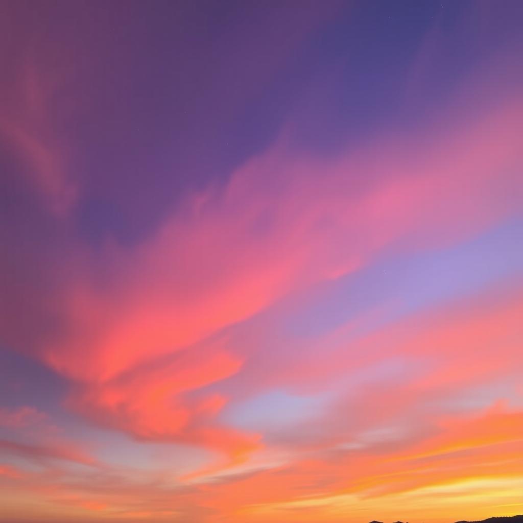 A stunning evening sky filled with a breathtaking gradient of colors as the sun sets