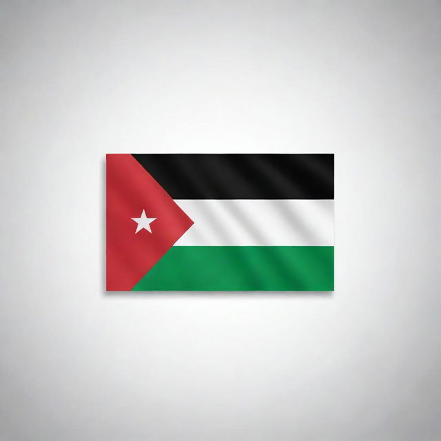 Create a faithful representation of the Syrian flag in its traditional colors: red, white, black, with two green stars centered on the white band.