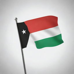 Create a faithful representation of the Syrian flag in its traditional colors: red, white, black, with two green stars centered on the white band.