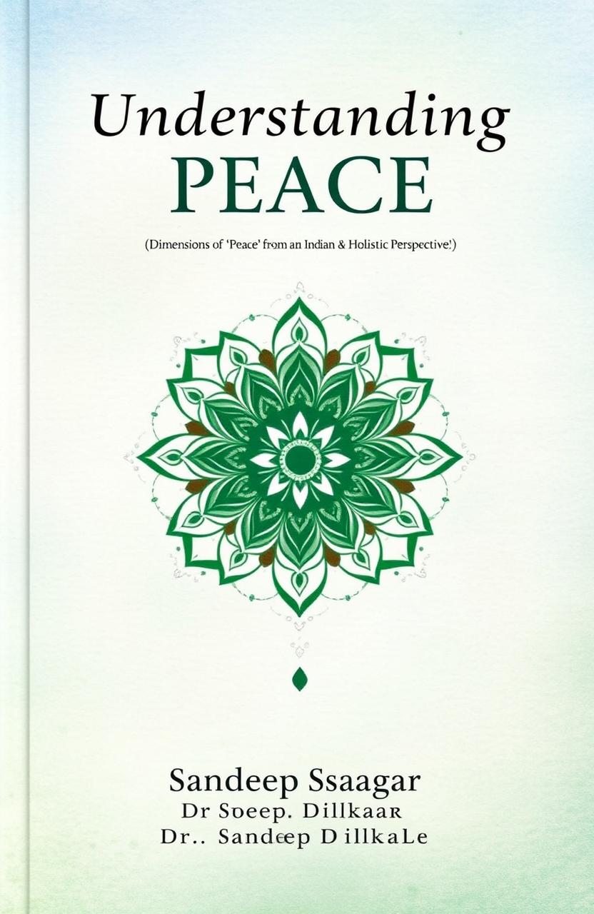 A visually captivating front cover for the book titled 'Understanding Peace' by Sandeepsagar (Dr