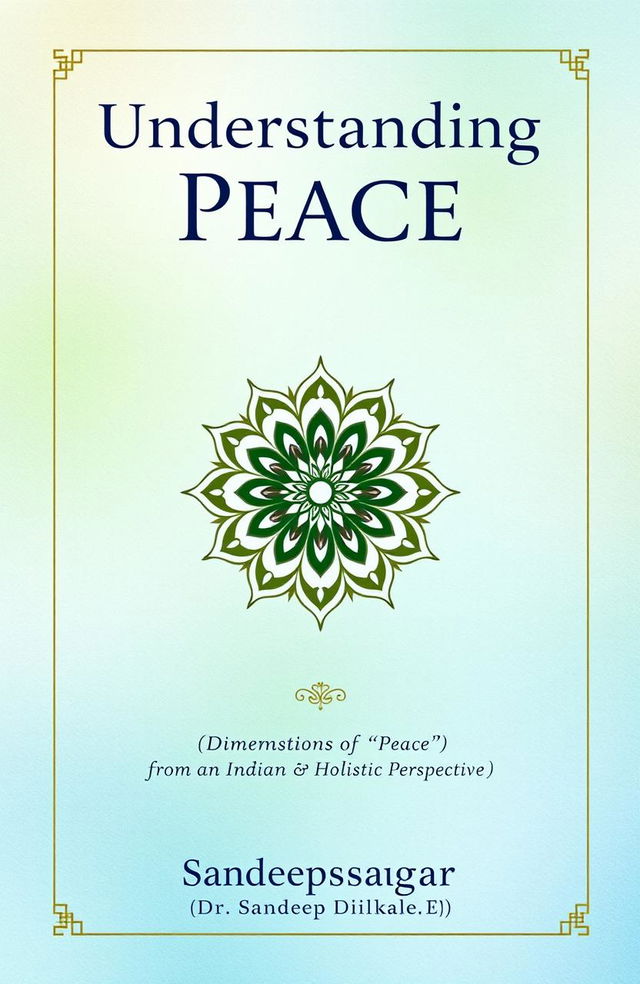 A visually captivating front cover for the book titled 'Understanding Peace' by Sandeepsagar (Dr