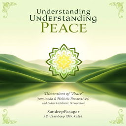 A beautifully designed front cover for the book titled 'Understanding Peace' by Sandeepsagar (Dr