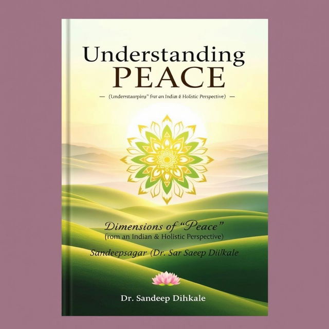 A beautifully designed front cover for the book titled 'Understanding Peace' by Sandeepsagar (Dr