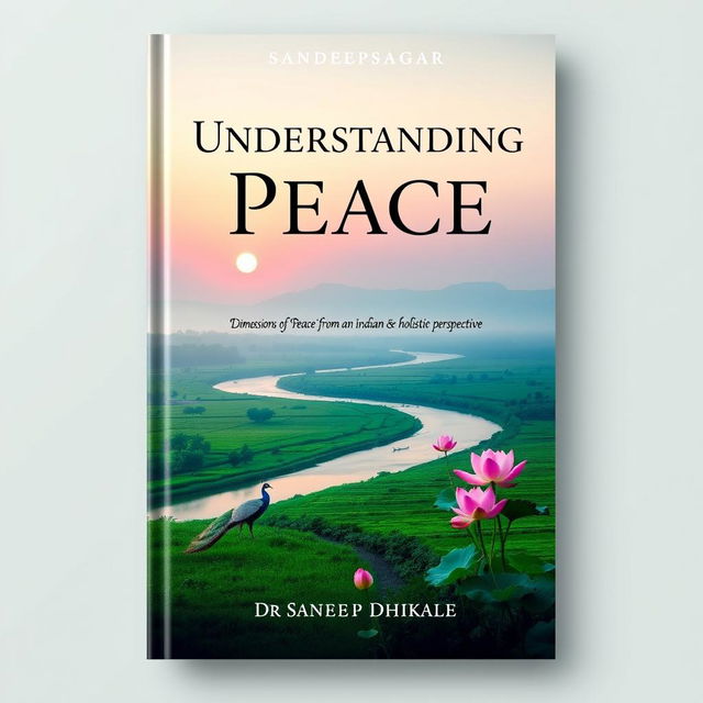 A stunning and thoughtful book cover design for 'Understanding Peace' (Dimensions of ‘Peace’ from an Indian & Holistic Perspective) by Sandeepsagar (Dr