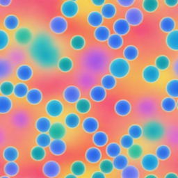 Generate an image of cells in vibrant rainbow colors with a slight blur on the sides, creating a soft, dreamy effect around the edges.