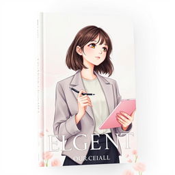 An elegant book cover featuring a modern, graceful girl with shoulder-length hair