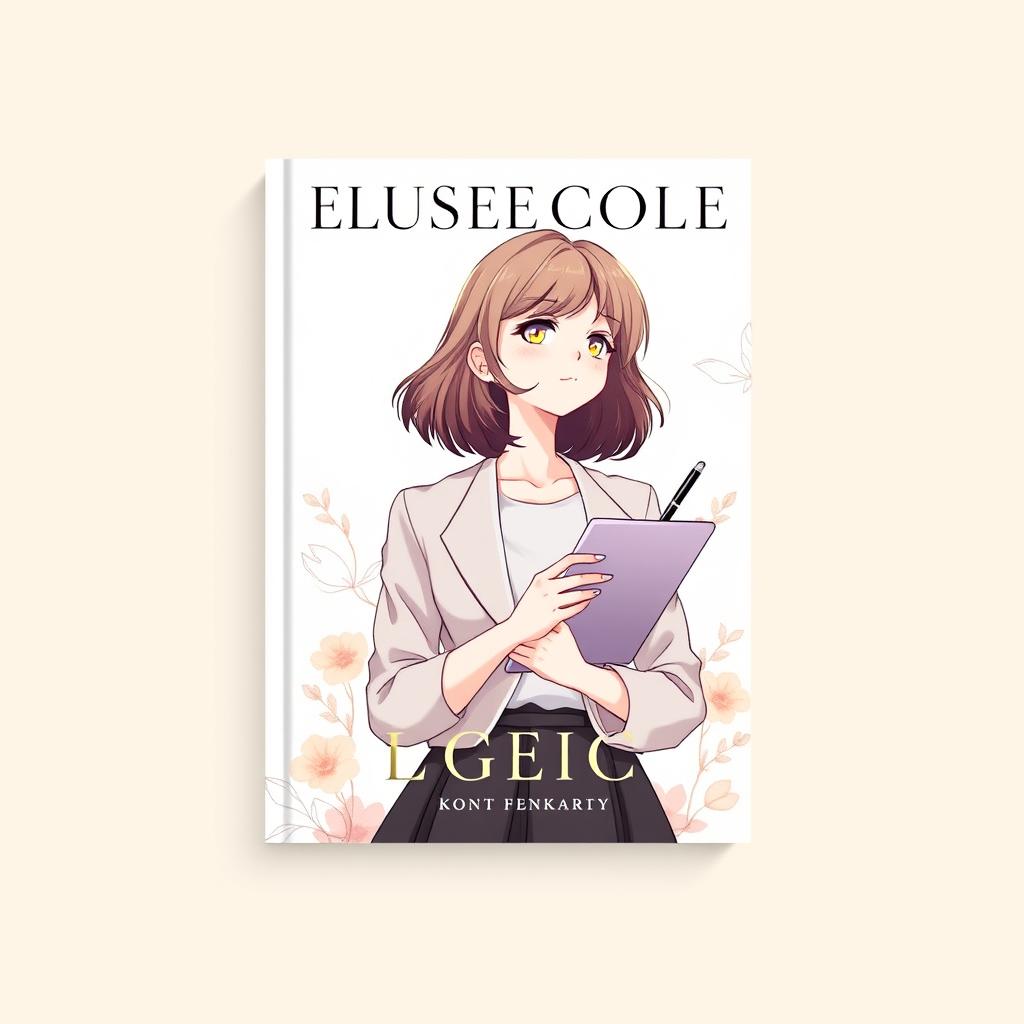 An elegant book cover featuring a modern, graceful girl with shoulder-length hair