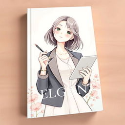 An elegant book cover featuring a modern, graceful girl with shoulder-length hair