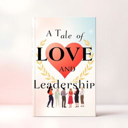 A captivating book cover design for 'A Tale of Love and Leadership,' featuring a visually striking and modern layout