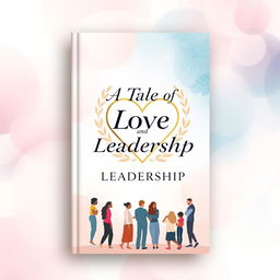 A captivating book cover design for 'A Tale of Love and Leadership,' featuring a visually striking and modern layout