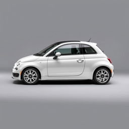 A striking Fiat 500 DolceVita in a pristine white finish, featuring sleek silver wheels