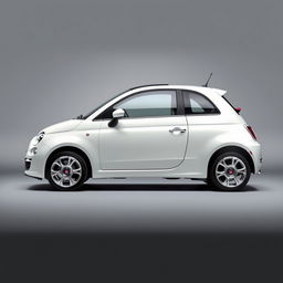 A striking Fiat 500 DolceVita in a pristine white finish, featuring sleek silver wheels