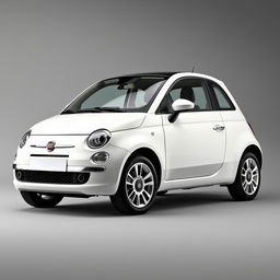 A striking Fiat 500 DolceVita in a pristine white finish, featuring sleek silver wheels