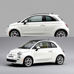 A striking Fiat 500 DolceVita in a pristine white finish, featuring sleek silver wheels