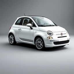 A striking Fiat 500 DolceVita in a pristine white finish, featuring sleek silver wheels