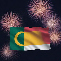 A colorful Facebook post featuring Sri Lanka's national flag, a calendar marked on 4th February, and celebratory fireworks symbolizing the Independence Day of Sri Lanka.