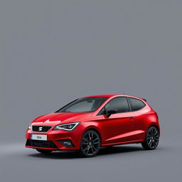 A striking Seat Ibiza in a vibrant red finish, featuring sleek black alloy wheels