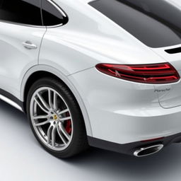 A striking Porsche Cayenne Coupé in a dazzling white finish, featuring sleek silver wheels