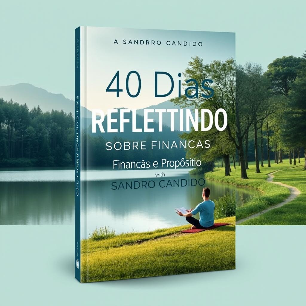 Cover design for a book titled '40 Dias Refletindo Sobre Finanças e Propósito' by author Sandro Candido