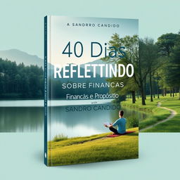 Cover design for a book titled '40 Dias Refletindo Sobre Finanças e Propósito' by author Sandro Candido
