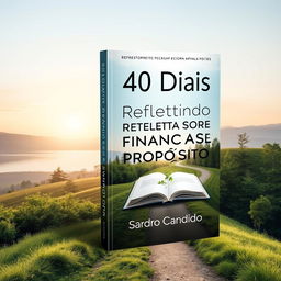 Cover design for a book titled '40 Dias Refletindo Sobre Finanças e Propósito' by author Sandro Candido