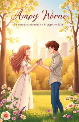 A beautifully illustrated cover for a romance novel that depicts two friends who have been separated by distance but are destined to be together