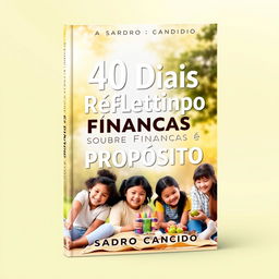 Cover design for a book titled '40 Dias Refletindo Sobre Finanças e Propósito' by author Sandro Candido