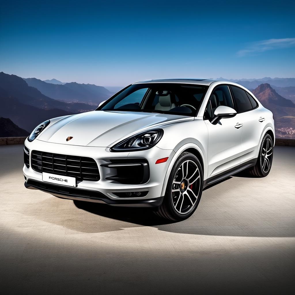 A luxurious and sporty Porsche Cayenne Coupe, seamlessly merging Porsche's iconic design aesthetics with the versatility and aggressive design of a Cayenne