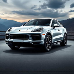 A luxurious and sporty Porsche Cayenne Coupe, seamlessly merging Porsche's iconic design aesthetics with the versatility and aggressive design of a Cayenne