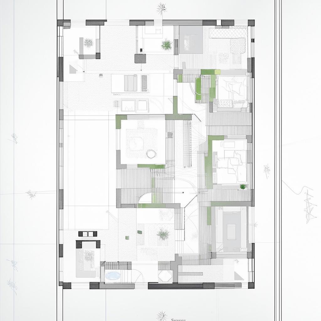 A detailed, architectural map of a home on a 30ft by 17ft rectangular space. The layout includes two bedrooms, one kitchen, and two bathrooms.