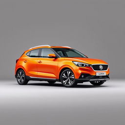 An elegant MG ZS in bright orange, showcasing its sleek lines and modern design