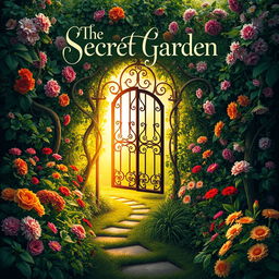 An enchanting book cover design for 'The Secret Garden'