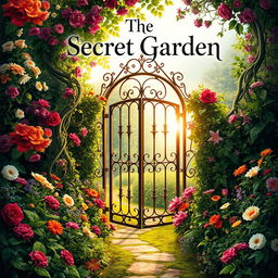 An enchanting book cover design for 'The Secret Garden'