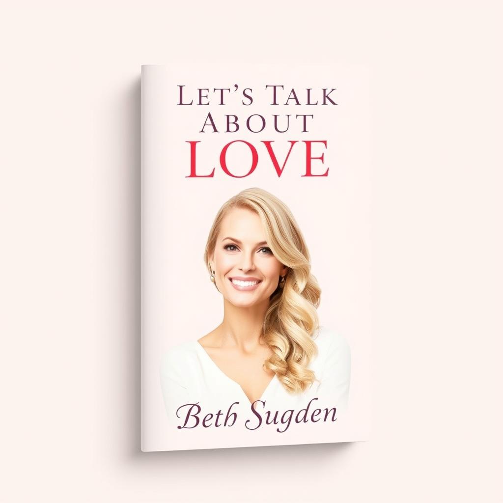 A stunning book cover design for a novel titled "Let's Talk About Love"