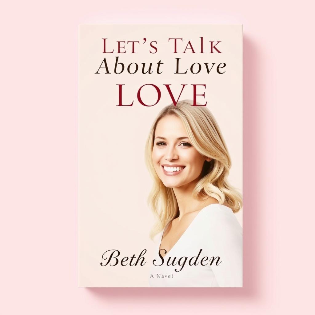 A stunning book cover design for a novel titled "Let's Talk About Love"