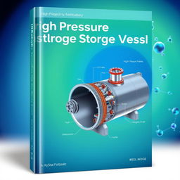 A front cover design for an academic and scientific book illustrating high pressure hydrogen storage vessels