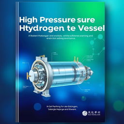 A front cover design for an academic and scientific book illustrating high pressure hydrogen storage vessels