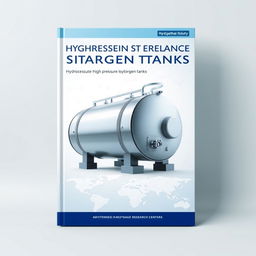 A front cover design for an academic and scientific book illustrating high pressure hydrogen storage tanks