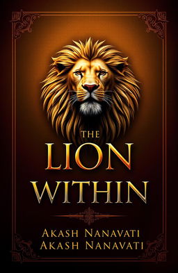 An elegant and captivating book cover design featuring a majestic lion symbolizing strength and resilience, set against a rich, textured background that suggests depth and sophistication