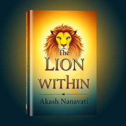 An elegant book cover design featuring a powerful lion, representing inner strength and courage, beautifully illustrated in a stylized manner