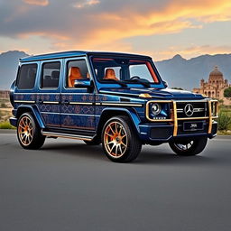 A luxurious Mercedes-Benz G-Class modified by Mansory, featuring a unique Iranian design aesthetic