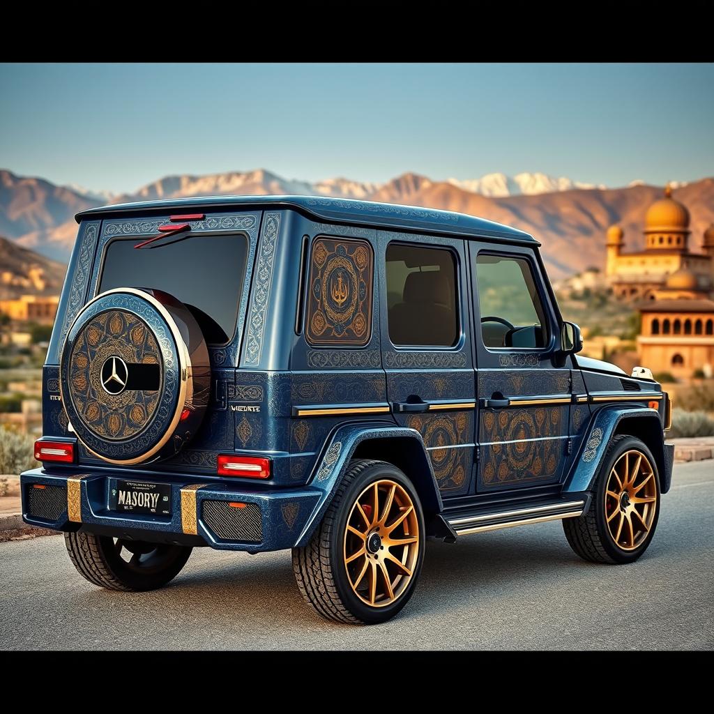 A luxurious Mercedes-Benz G-Class modified by Mansory, featuring a unique Iranian design aesthetic