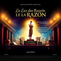 Un cartel de película vibrante y llamativo titulado 'La Luz de la Razón'