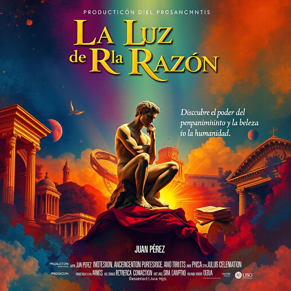 Un cartel de película vibrante y llamativo titulado 'La Luz de la Razón'