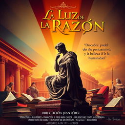 Un cartel de película vibrante y llamativo titulado 'La Luz de la Razón'