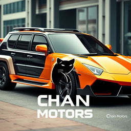 A creative blend of a Mitsubishi Pajero 2006 and a Lamborghini Aventador, resulting in a hybrid vehicle design that combines the rugged SUV profile of the Pajero with the sleek, aerodynamic features of the Aventador