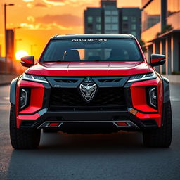 A stunning concept vehicle combining the rugged design elements of a Mitsubishi Pajero and the sleek, aerodynamic features of a Lamborghini Aventador